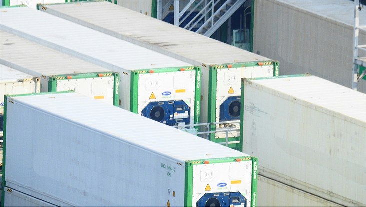 gestapelte Reefer-Container