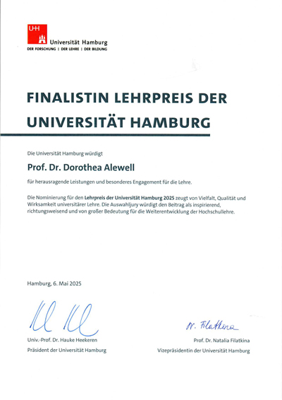 Urkunde Finalistin